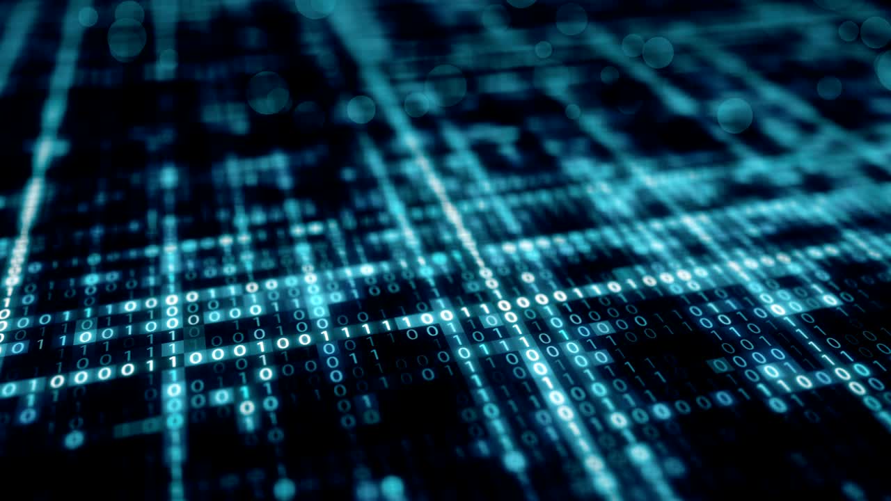 willekeurig gegenereerde computer hexadecimale machine code abstracte technologische achtergrond van een naadloze lus