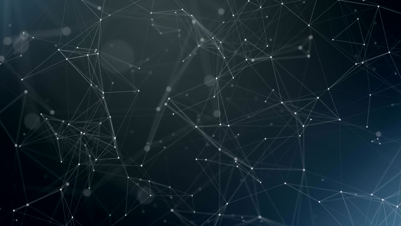 Plexus of abstract lines, triangles and dots. Starry sky, space.