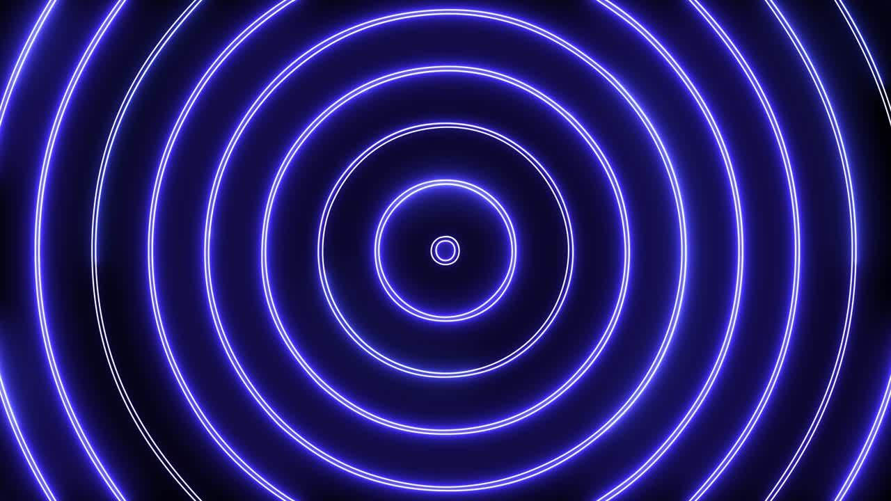 neón creativo abstracto, túnel led con formas redondas y circulares. piso futurista, salón, escenario con perspectiva giratoria.