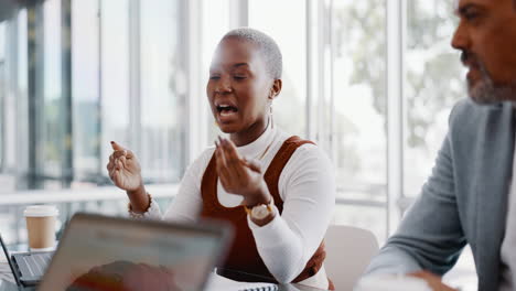 Business,-black-woman-and-leader-talking-to-team