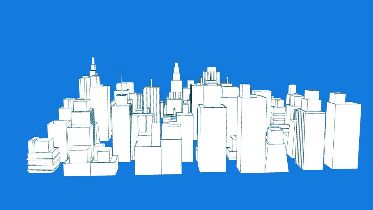 Edifici virtuali in una città