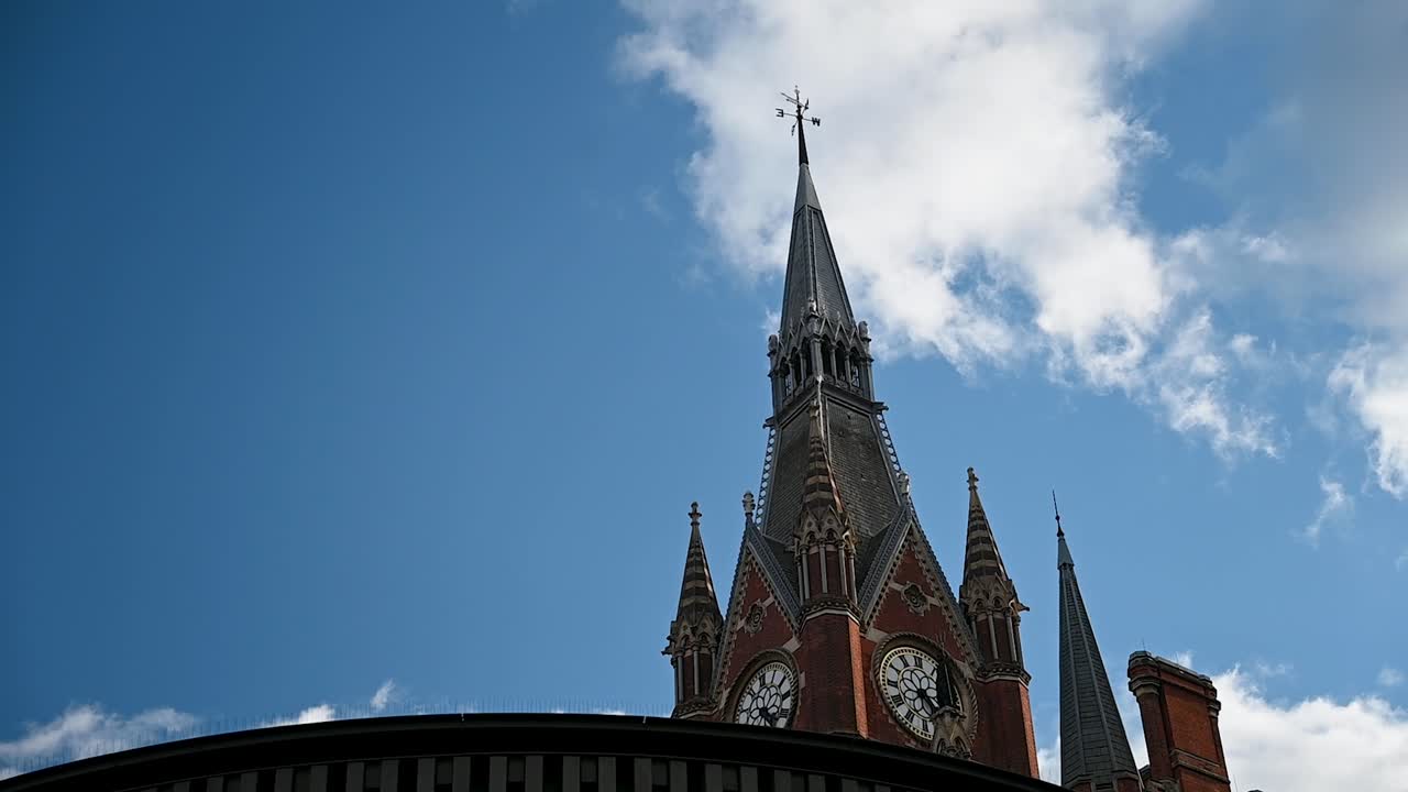 Looking up towards the St Pancras Renaissance Hotel London
