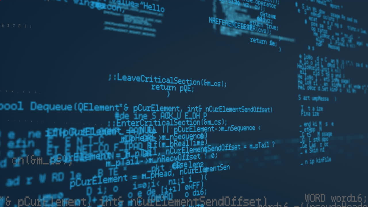 Animation of red pattern over digital data processing