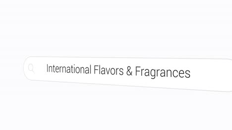 typing international flavors and fragrances on the search engine