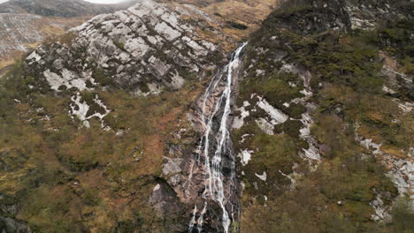 scotland waterfall mountain valley drone 4k