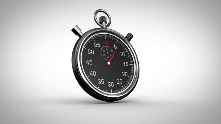 Stopwatch timing on white background