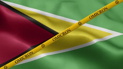 variante omicron y franja de prohibición en la bandera de guyana - bandera de guayana
