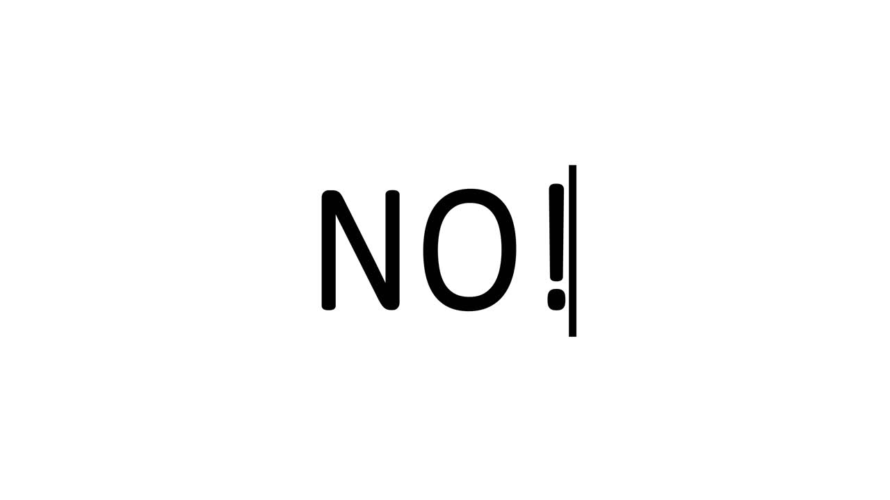 흰색 배경에 검정색으로 no라는 단어를 입력합니다.