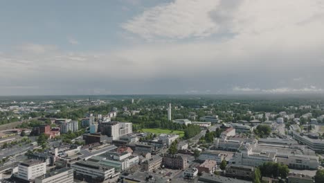 Aerial-footage-of-a-small-town-in-Finland