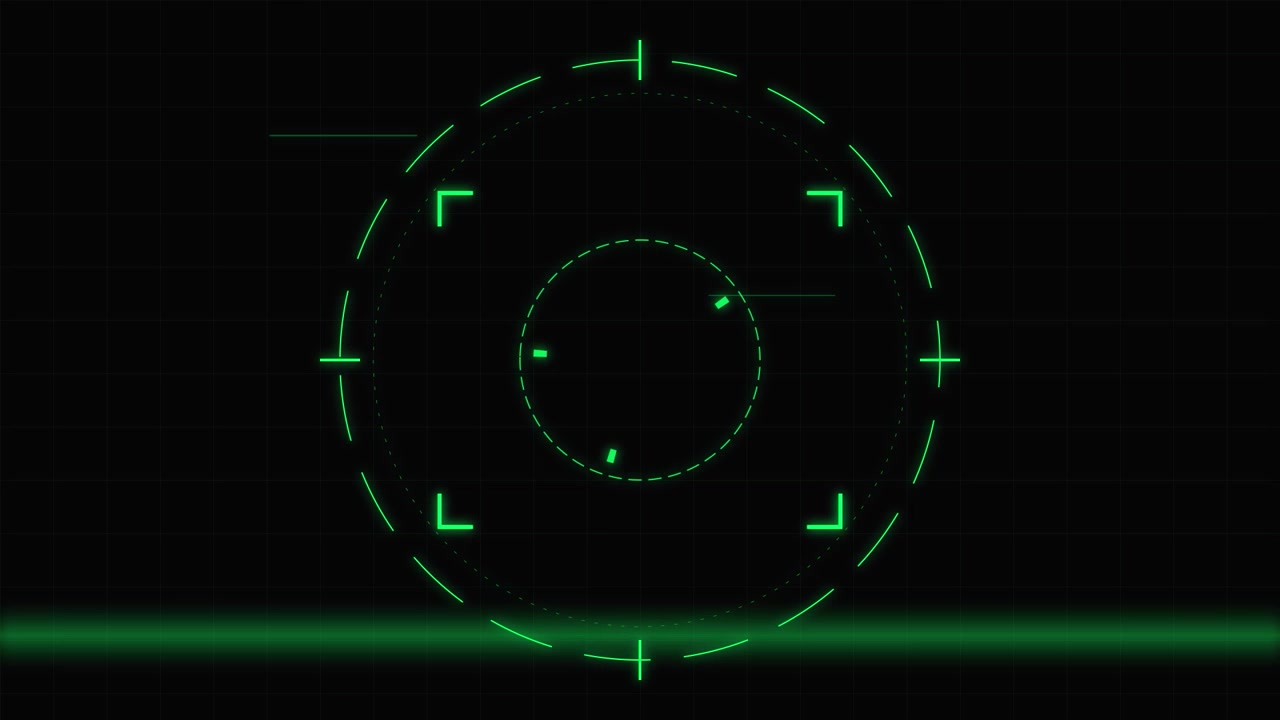 Digital Green Scanning HUD Interface with Moving Laser Line