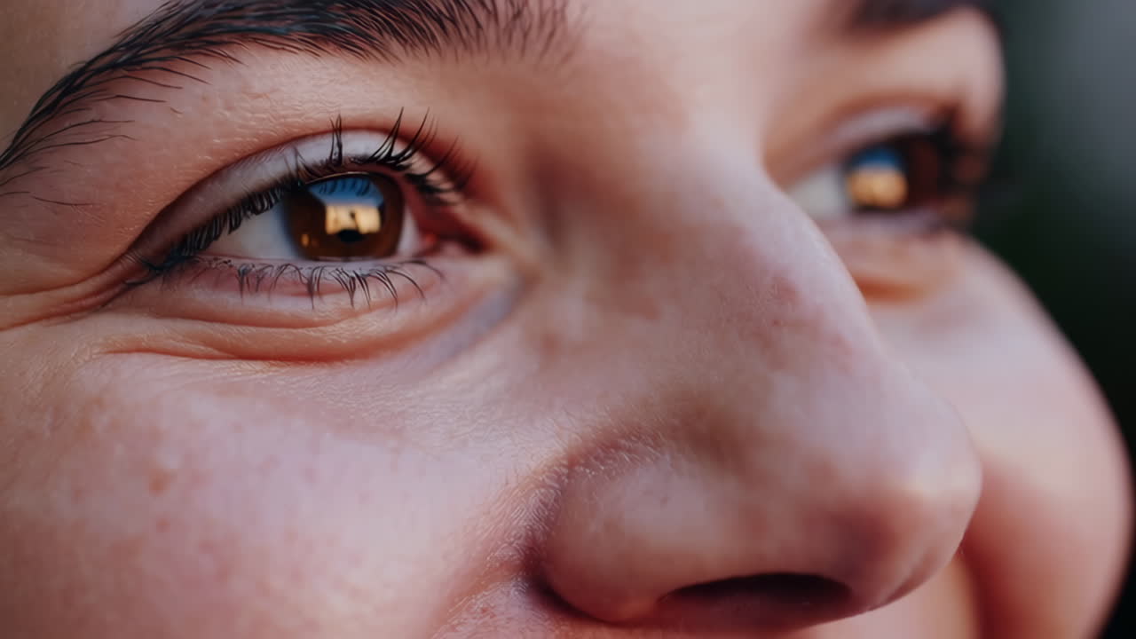 primer plano de los ojos y la cara de una mujer