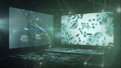 animation of network of connections over data processing