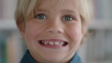 portrait happy little boy smiling with natural childhood curiosity looking joyful child with innocent playful expression 4k footage