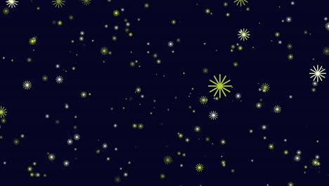 Night-sky-with-random-flying-snowflakes