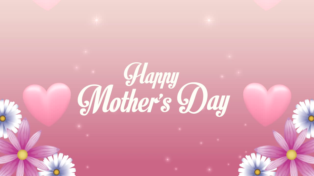 happy mothers day lettering animation