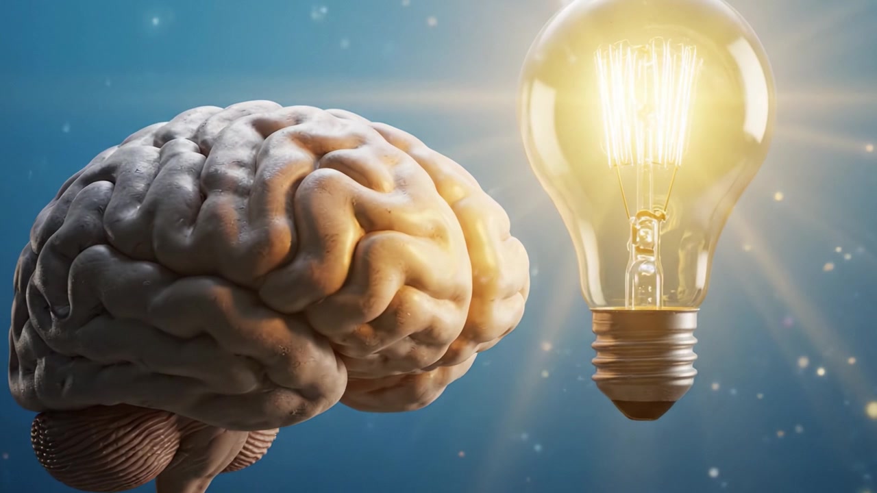 Exploring the Connection Between the Human Brain and Creativity: A Visual Journey of Thought and Illumination Represented by a Lightbulb and Brain Imagery