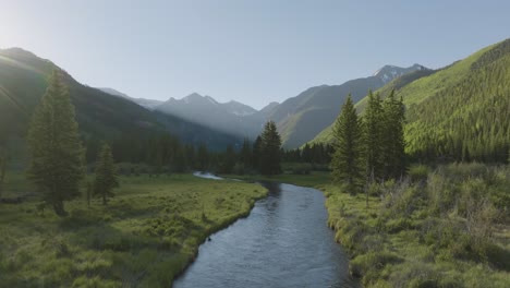 picturesque summer landscape in colorado's rocky mountains, aerial