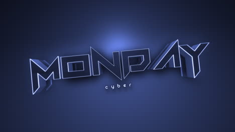 dark monochrome cyber monday text on blue gradient