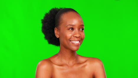 beauty, green screen and happy face of a black