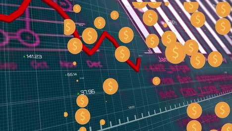 Mehrere-Dollarsymbolsymbole-über-Der-Statistischen-Datenverarbeitung-Vor-Blauem-Hintergrund