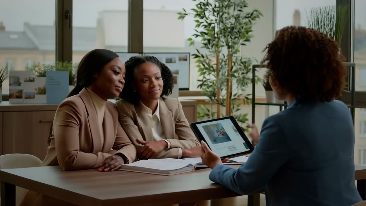 Professional Business Meeting with Tablet Presentation