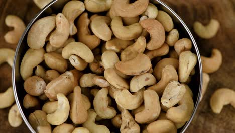 cashew nuts on a rotating plate (seamless loopable)