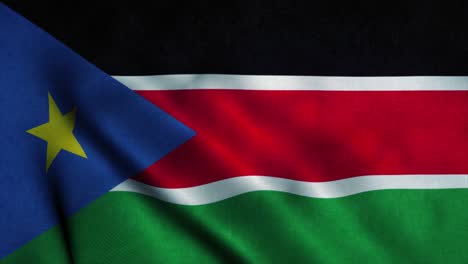 south sudan flag waving in the wind. national flag of south sudan. sign of south sudan seamless loop animation. 4k