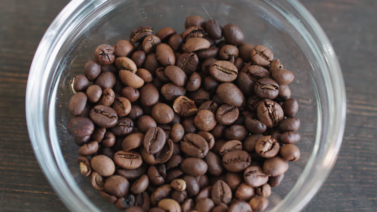 Coffee Beans In Glass Bowl