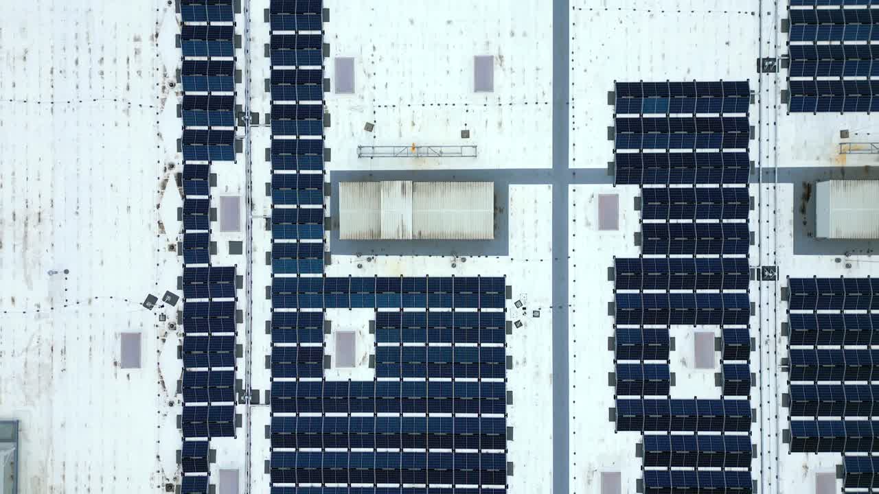 Renewable energy installation, sustainable building innovation, aerial