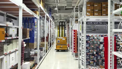 hardware store interior with pallet jack