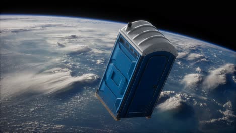 Portable-street-WC-toilet-cabin-on-Earth-orbit