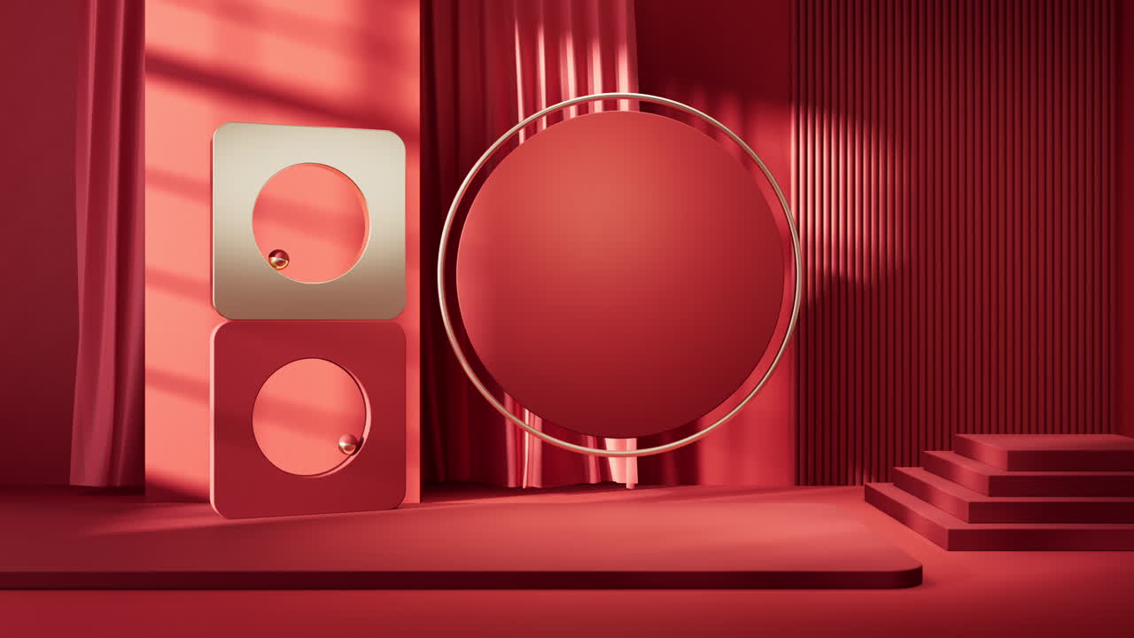 추상적인 기하학 내부 배경, 3d 렌더링