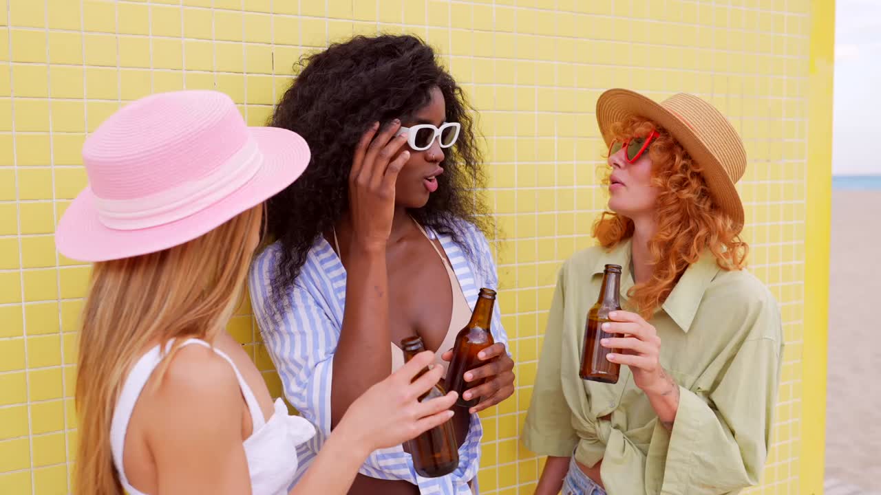 Women Enjoying Beer at the Beach