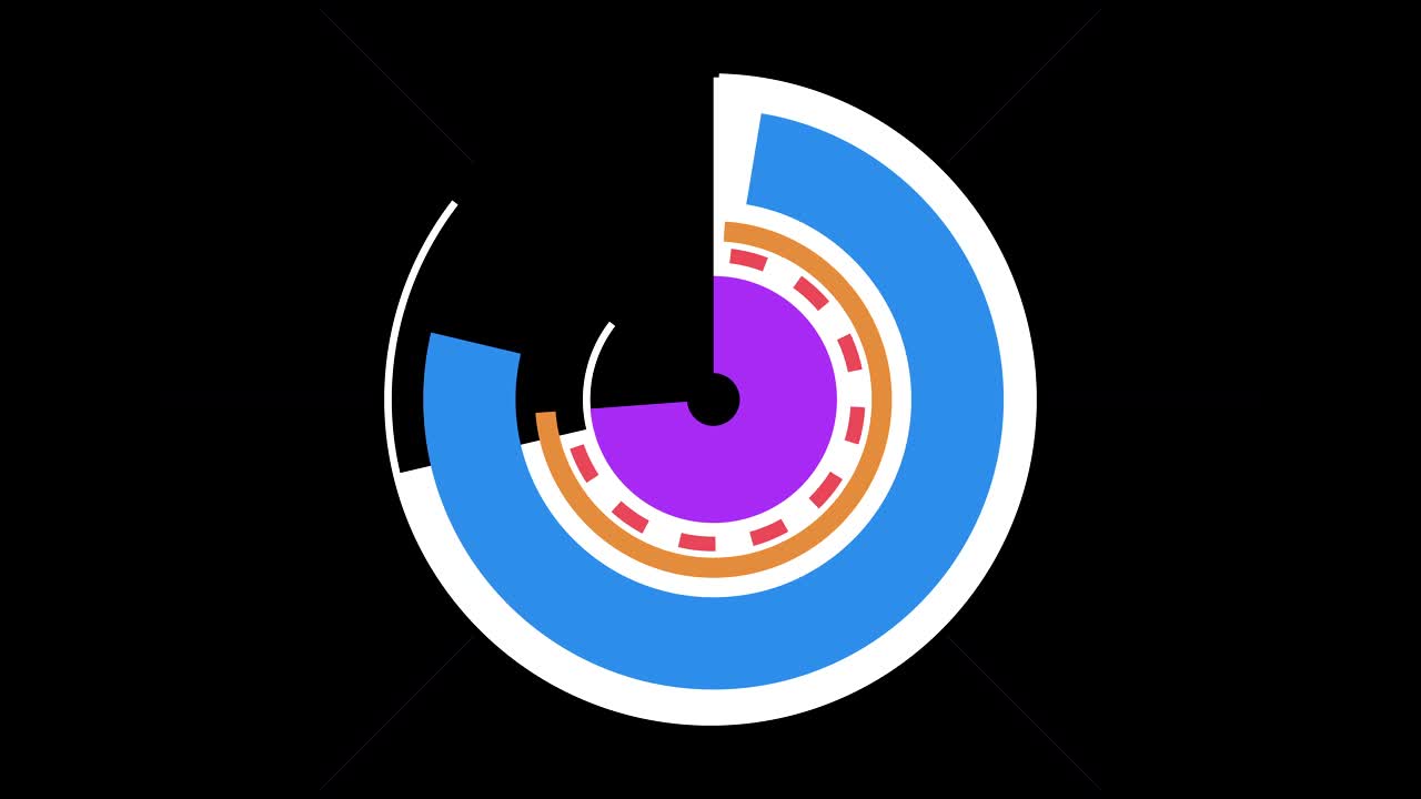 transition circle on black background