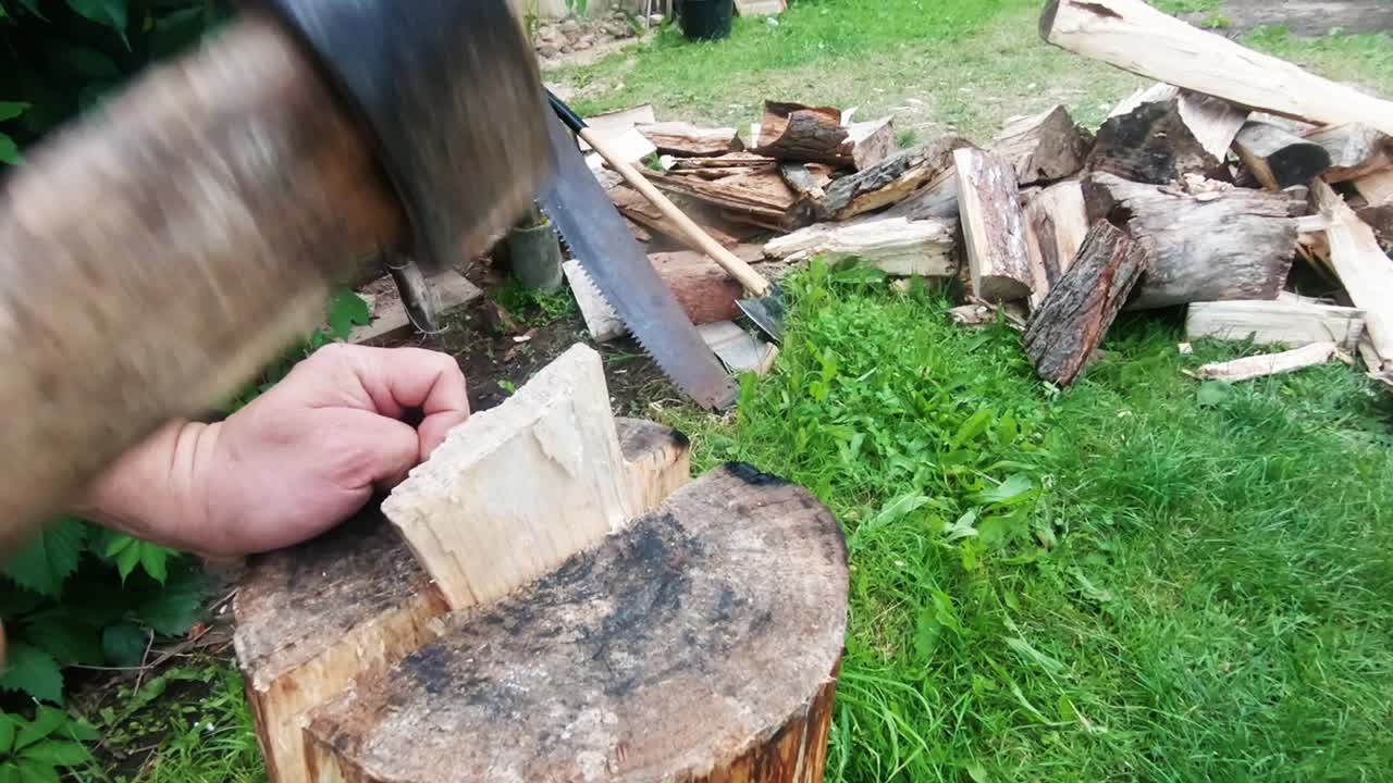 Forged Wooden Wedge Split the Block in Half. x2 Speed Up Shot