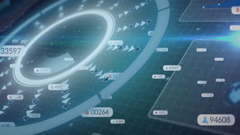 displaying animation of data points and connections on digital interface