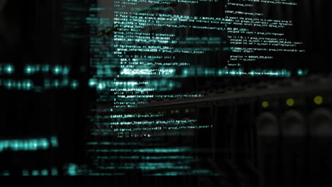 animazione dell'elaborazione dei dati su sfondo nero