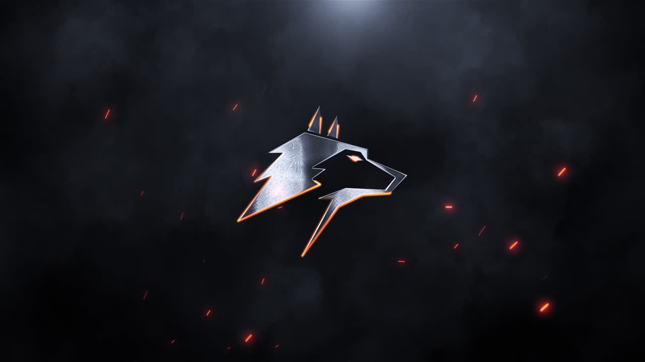 Metallic Wolf Head Logo Animation with Fire and Smoke