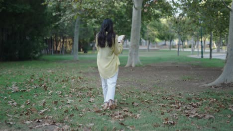 woman reading in a park