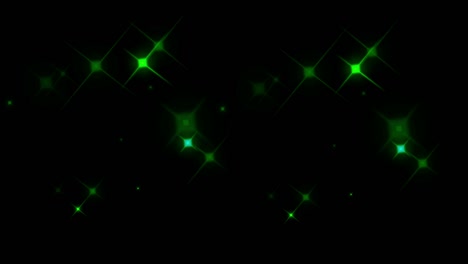 la luz verde de la animación brilla sobre un fondo negro.