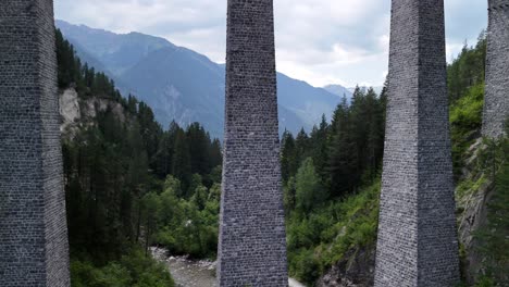 landwasser viaduct train tracks, swiss alps mountain valley switzerland