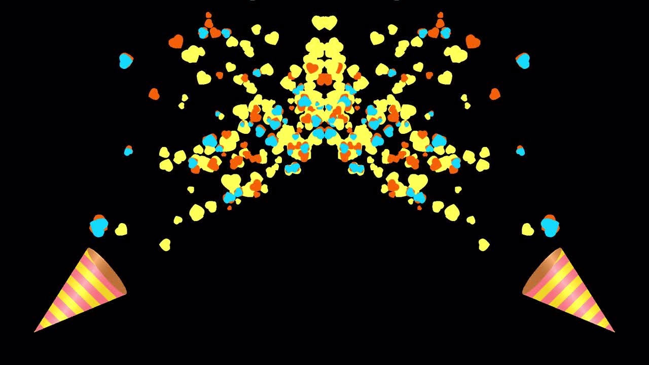 Particelle a forma di cuore spara coriandoli. 1080p - 30 fps - Alpha Channel (6)