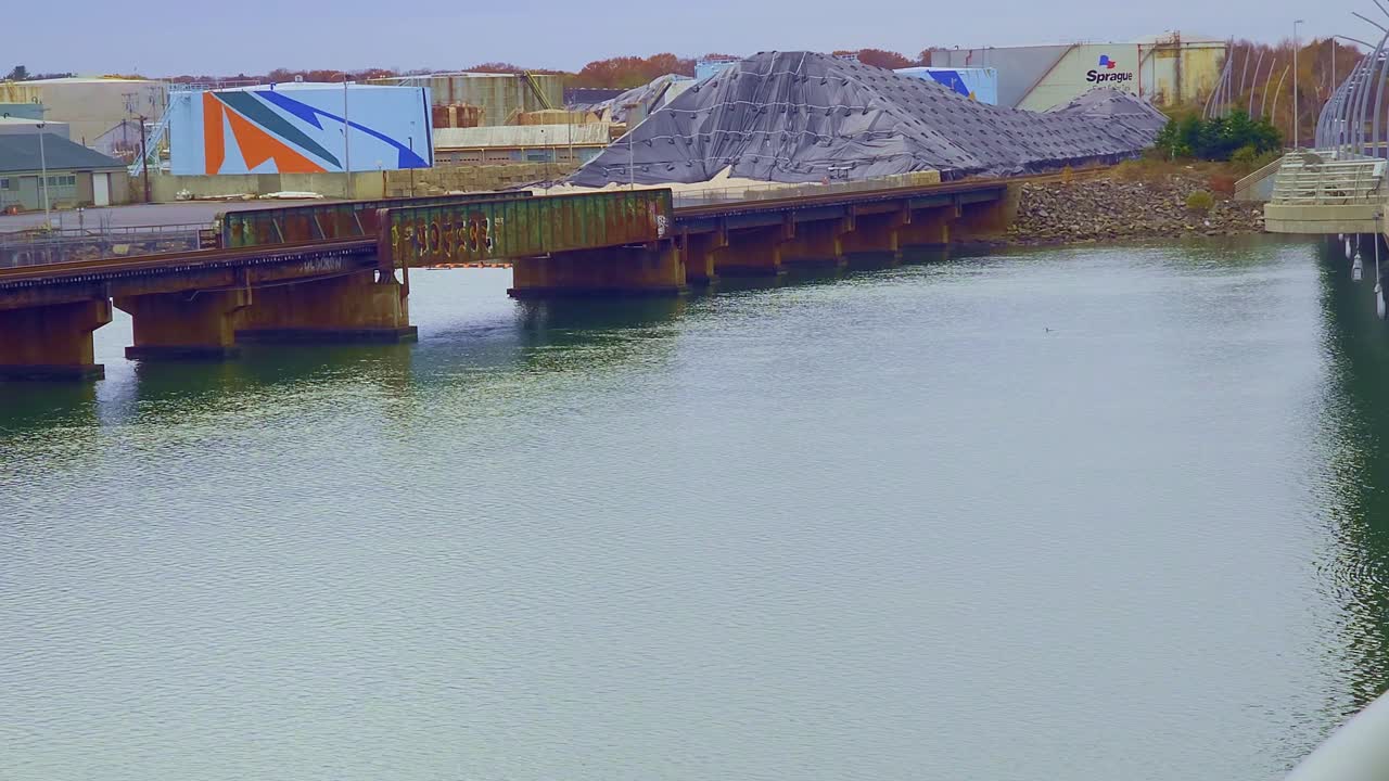 Oil terminal and railroad bridge in PortlandMaine