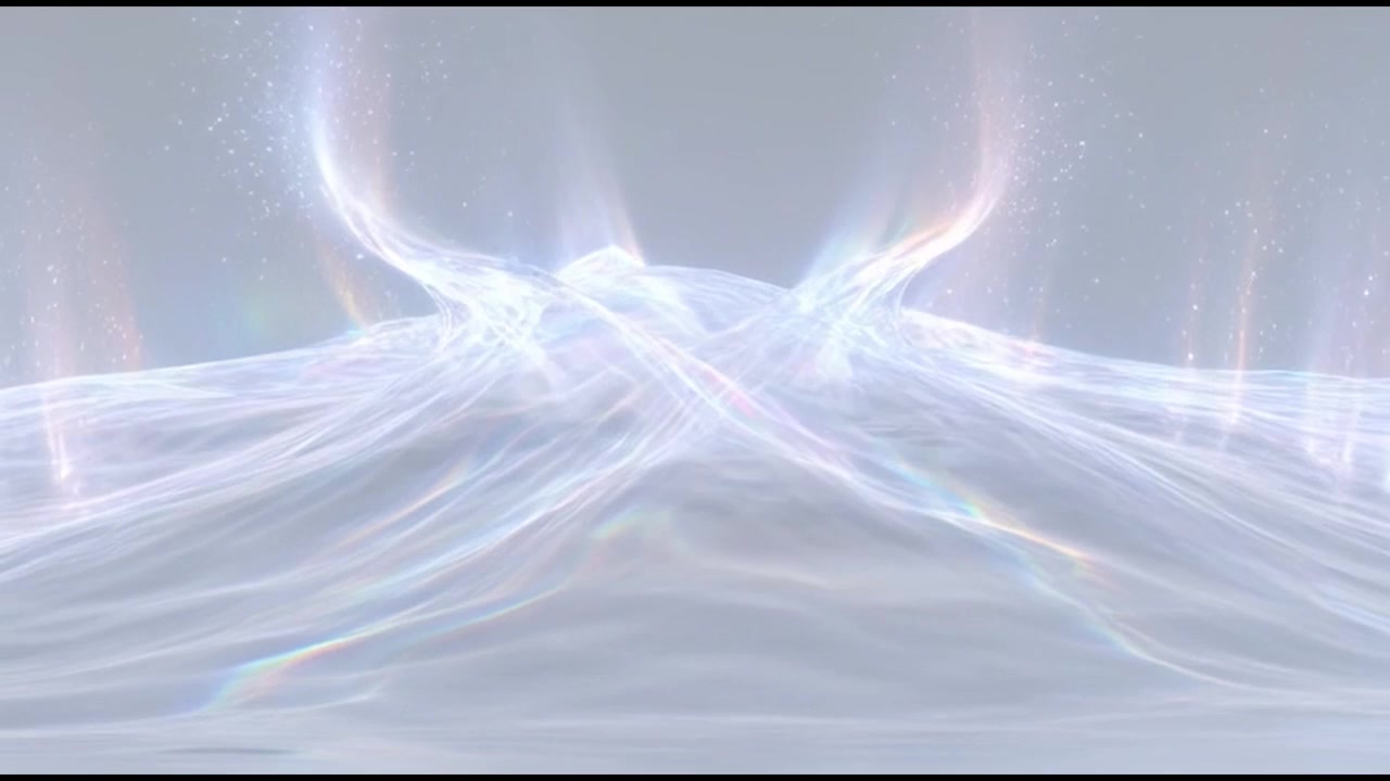 Abstract Liquid Surface with Iridescent Light Reflections and Particles