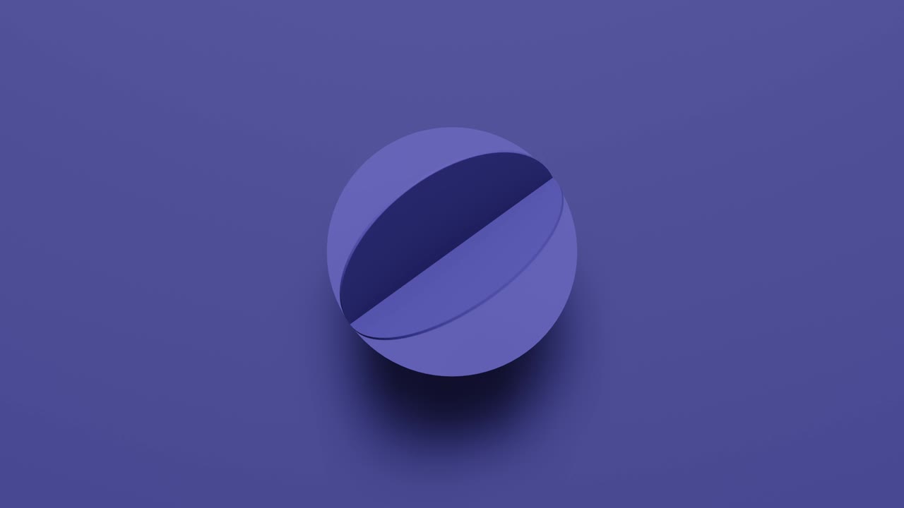 renderización 3d forma geométrica violeta gira en dirección aleatoria. resumen sencillo bucle sin costura fondo animado