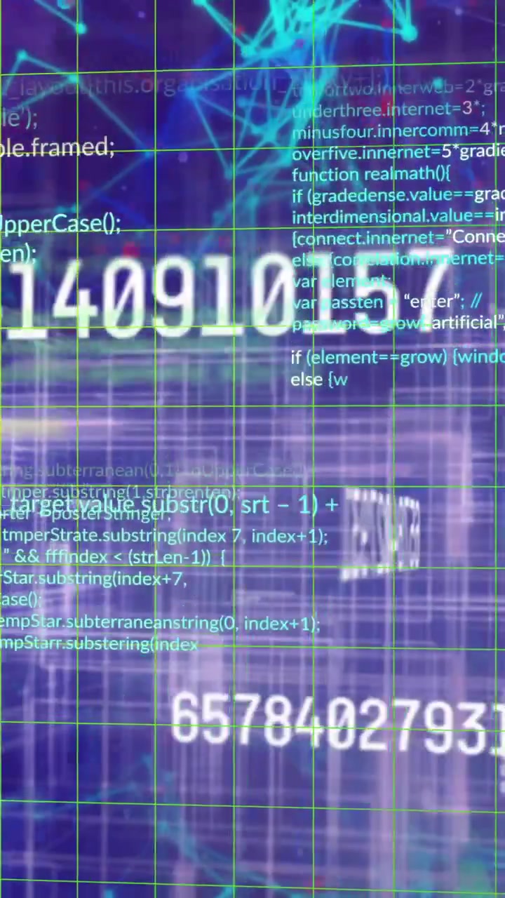 Animation of processing data over communication networks on purple background