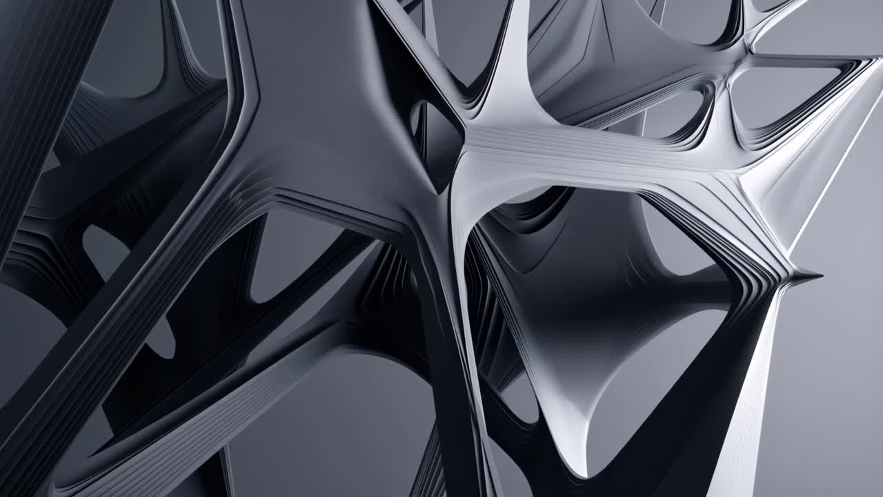 Abstract Futuristic Dark Grey and White 3D Structure