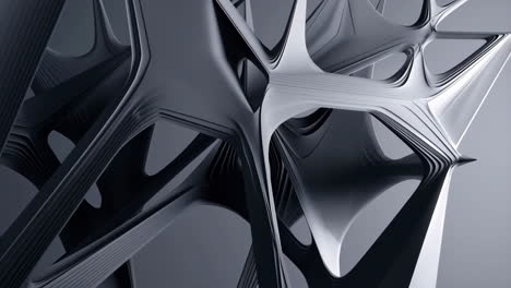 abstract futuristic dark grey and white 3d structure