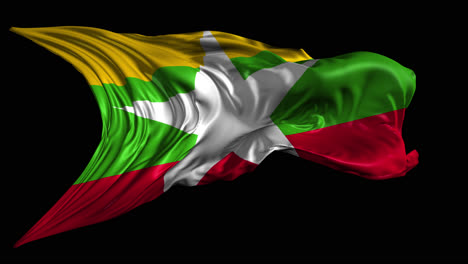 waving flag of myanmar