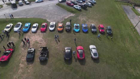 rows of supercars parked outside the flamborough head